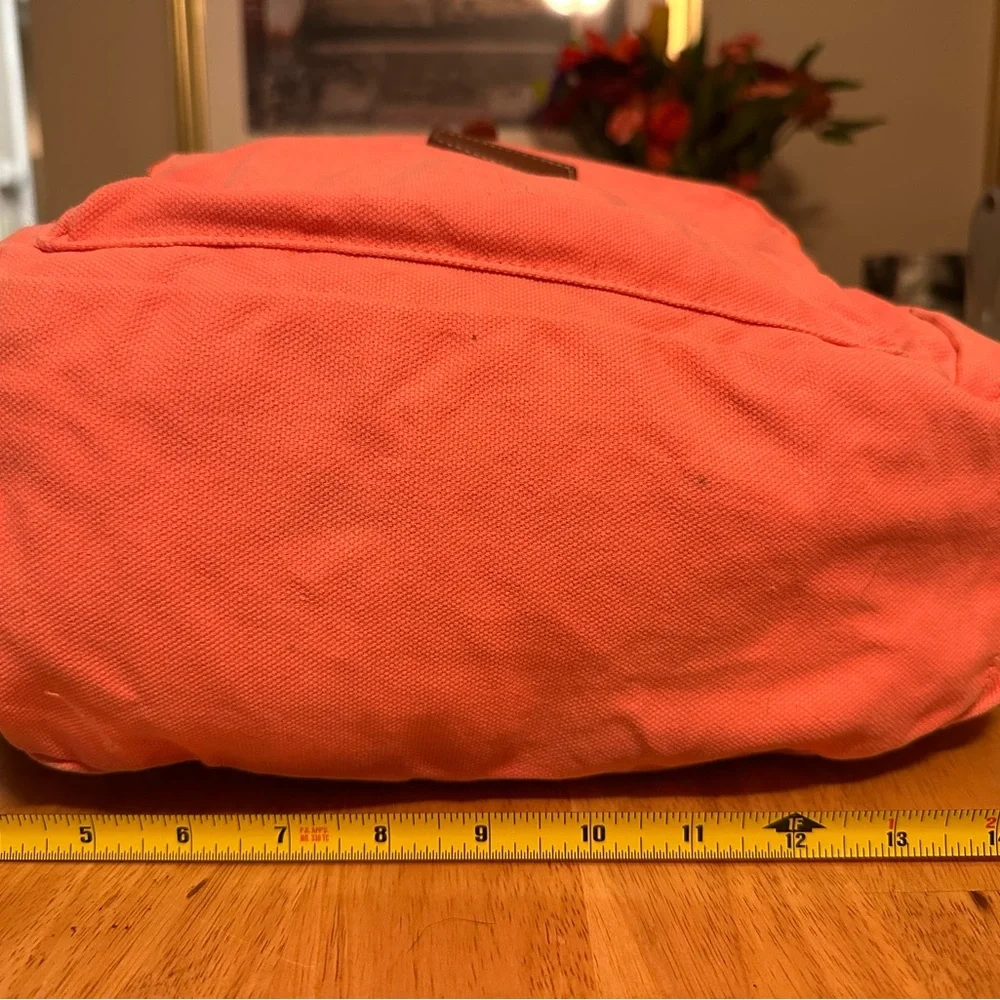 PINK Victoria's Secret Coral Canvas Backpack - Picture 10 of 13